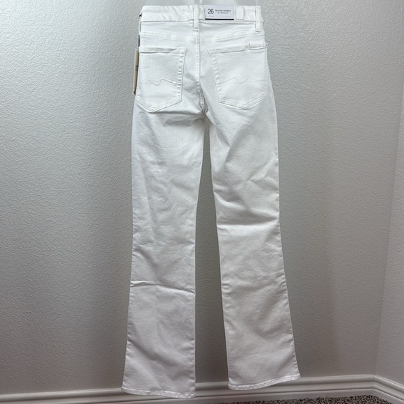 7 For All Mankind Kimmie Mid-Rise Stretch Boot-Cut Jeans In White Size 26 NTW - Picture 5 of 17